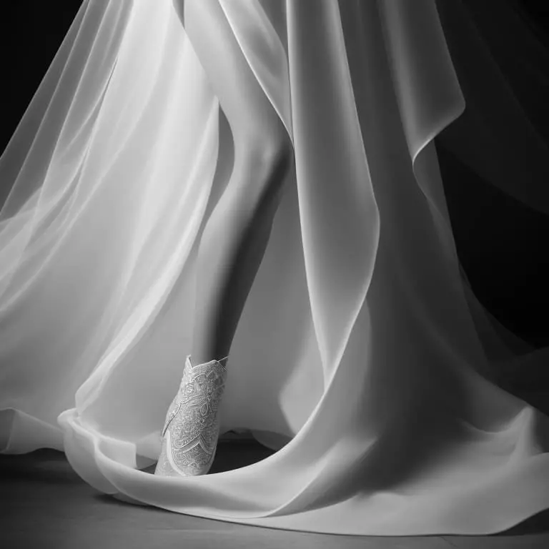 Legs of a woman in veil